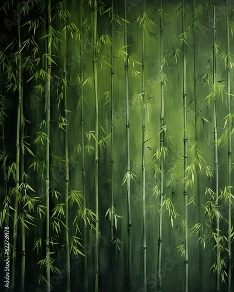 Fototapeta Bamboo forest grunge background texture. ai generative art.