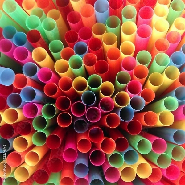 Obraz colors of top view straws