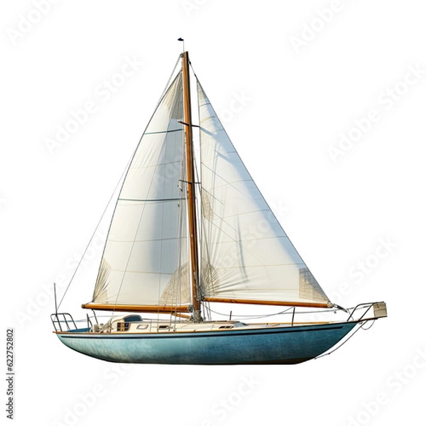 Fototapeta sailboat isolated on a transparent background, generative ai