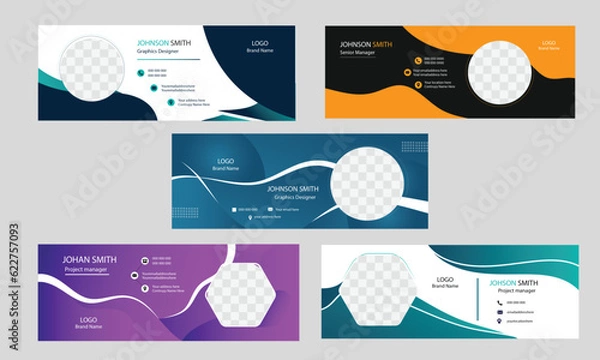 Fototapeta Creative Email Signature new style.Email and personal social media cover templates with a creative modern layout.