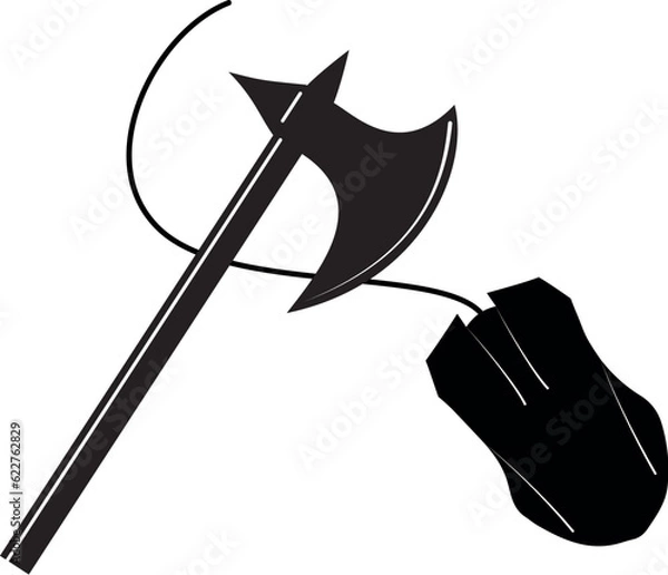 Obraz symbol for gamers - mouse and axe