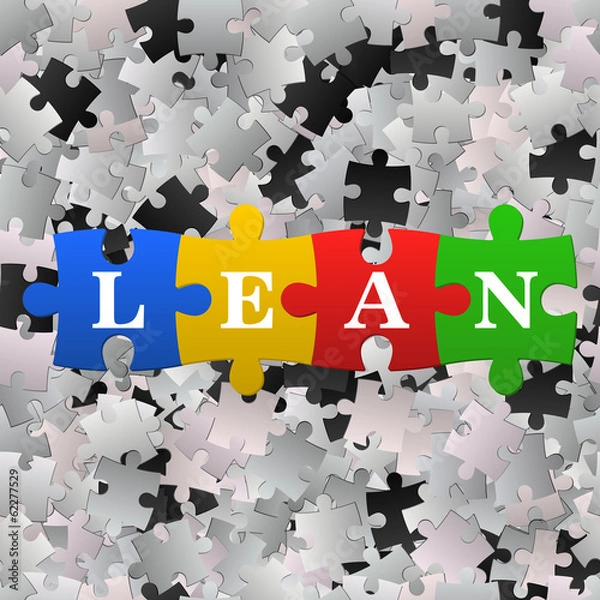 Fototapeta Abstract puzzle background with word Lean
