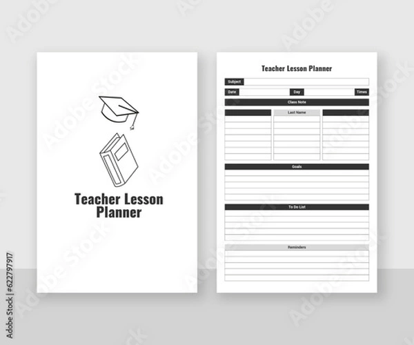 Obraz Teacher Lesson Planner KDP Interior, Lesson Planner kdp interior