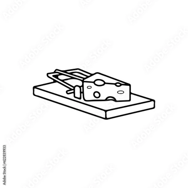 Obraz mousetrap vector illustration with concept