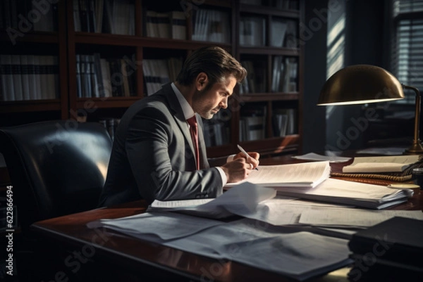 Fototapeta businessman working in office ai generative art