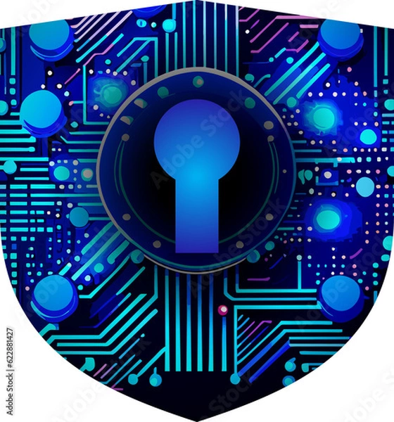 Fototapeta Padlock digital security