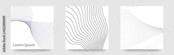 Obraz ニュアンスカラーの揺らぐ線　泳ぐ線　3デザインカードセット