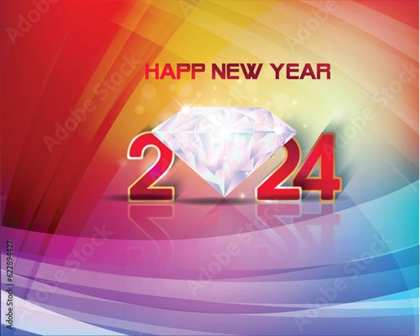 Fototapeta Happy new year 2024. Merry Christmas and Chinese new year