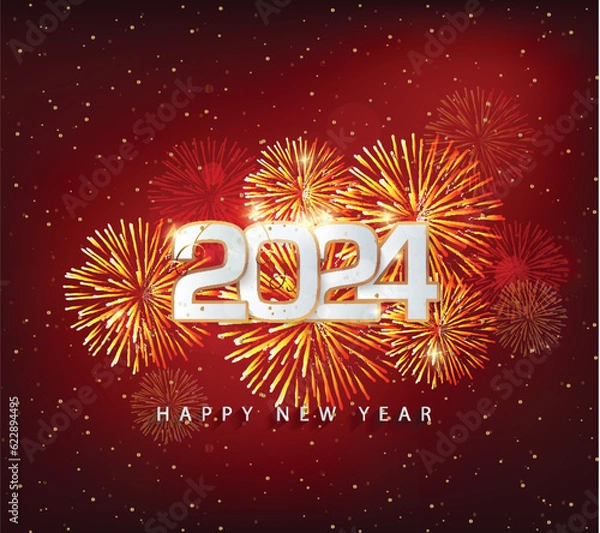 Fototapeta Happy new year 2024. Merry Christmas and Chinese new year