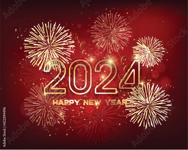 Fototapeta Happy new year 2024. Merry Christmas and Chinese new year