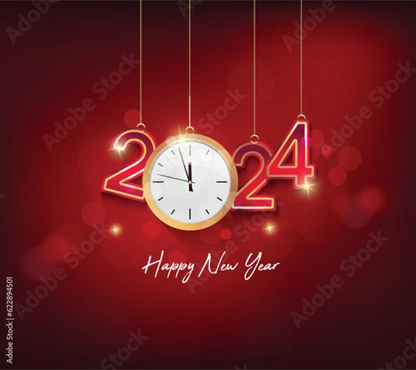 Fototapeta Happy new year 2024. Merry Christmas and Chinese new year
