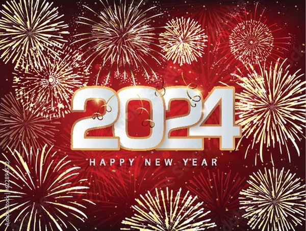 Fototapeta Happy new year 2024. Merry Christmas and Chinese new year