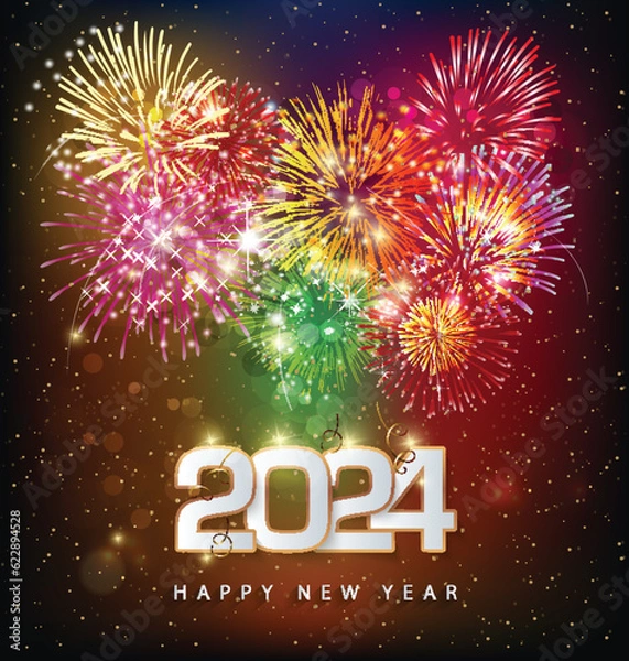 Fototapeta Happy new year 2024. Merry Christmas and Chinese new year