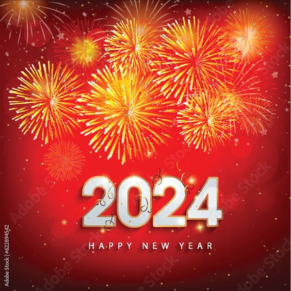 Fototapeta Happy new year 2024. Merry Christmas and Chinese new year