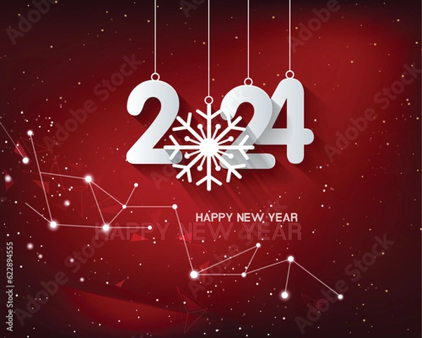 Fototapeta Happy new year 2024. Merry Christmas and Chinese new year