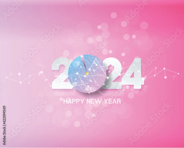 Fototapeta Happy new year 2024. Merry Christmas and Chinese new year