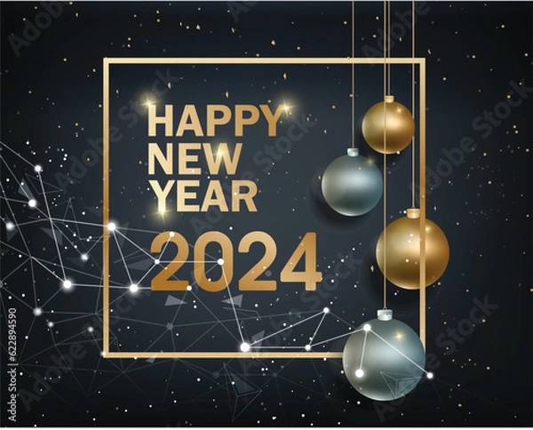 Fototapeta Happy new year 2024. Merry Christmas and Chinese new year
