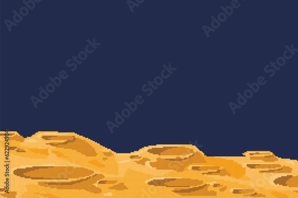 Obraz pixel art appearance of the moon from which is so beautifully golden in color