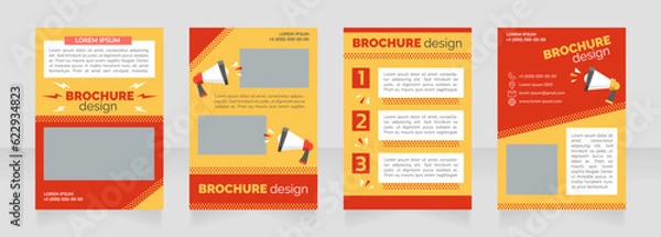 Fototapeta Promotional campaign blank brochure layout design. Marketing service. Vertical poster template set with empty copy space for text. Premade corporate reports collection. Editable flyer paper pages