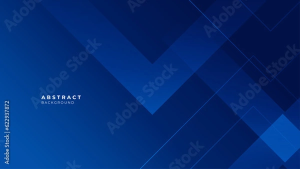 Fototapeta Modern Blue geometric shapes abstract technology background.
