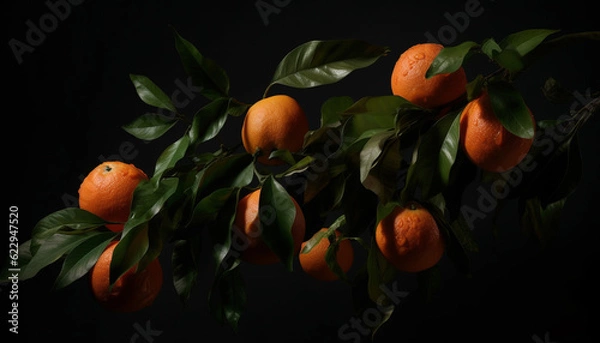 Obraz Freshness of citrus fruit, nature healthy eating, vibrant orange tree generated by AI