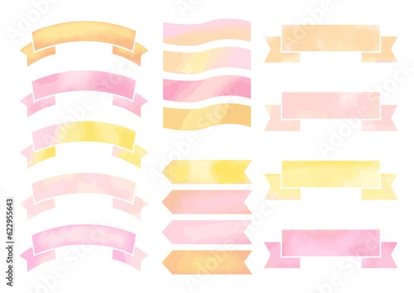 Obraz 水彩風リボン