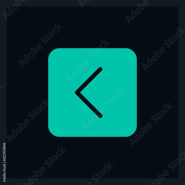 Obraz Active undo button UI element template. Editable isolated vector dashboard component. Flat user interface. Visual data presentation. Web design widget for mobile application with dark theme