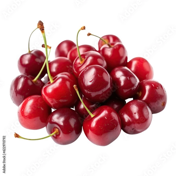 Fototapeta Cherry, isolated on transparent background.