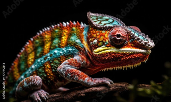 Fototapeta Vibrant World: A Kaleidoscope of Colorful Chameleons in their Natural Habitat
GENERATIVE AI, AI GENERATIVA