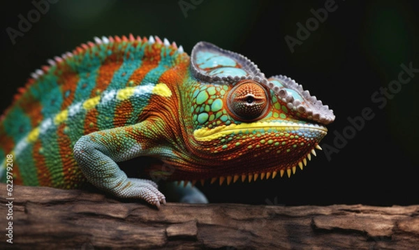 Fototapeta Vibrant World: A Kaleidoscope of Colorful Chameleons in their Natural Habitat
GENERATIVE AI, AI GENERATIVA