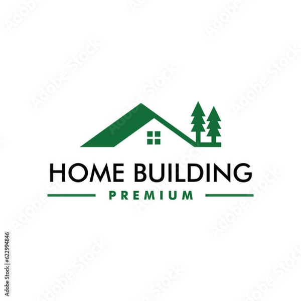 Fototapeta Home building, house and residential logo design vector