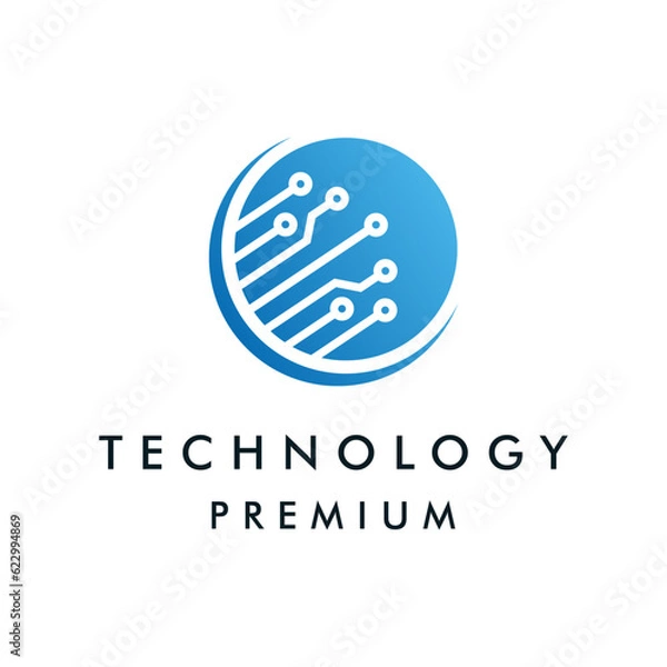 Obraz Technology Logo design, digital icon design vector illustration