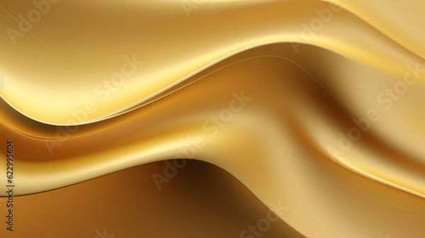 Fototapeta Gold abstract luxury satin fabric background. Created with generative AI technology