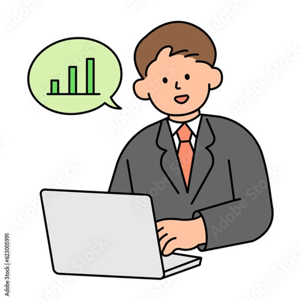 Obraz Office Employee Checking Progress of Rising Performance.