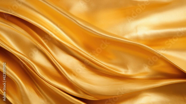 Fototapeta Elegant luxury gold silk satin background - Golden shiny background banner pattern