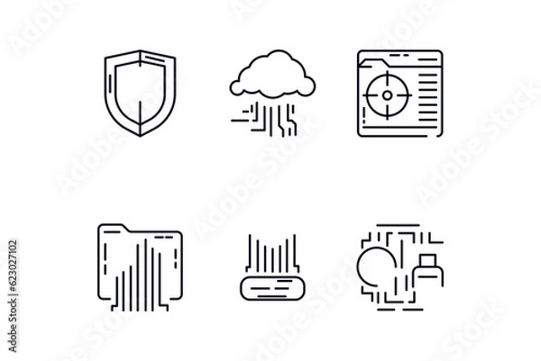Fototapeta Pentesting Software Collection Icons Set Vector. 