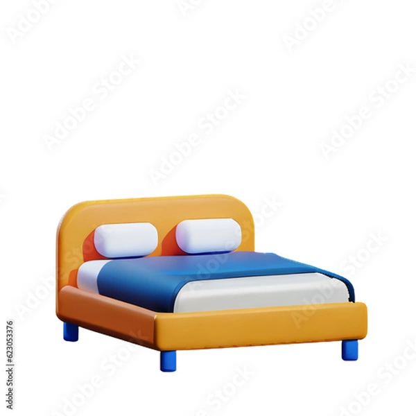 Fototapeta Bed isolated on white background