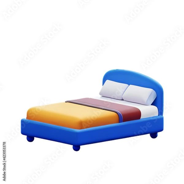 Fototapeta Bed isolated on white background