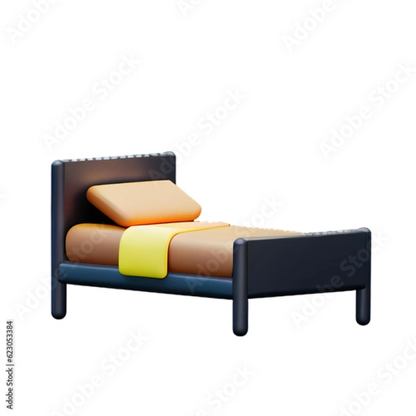 Fototapeta Bed isolated on white background