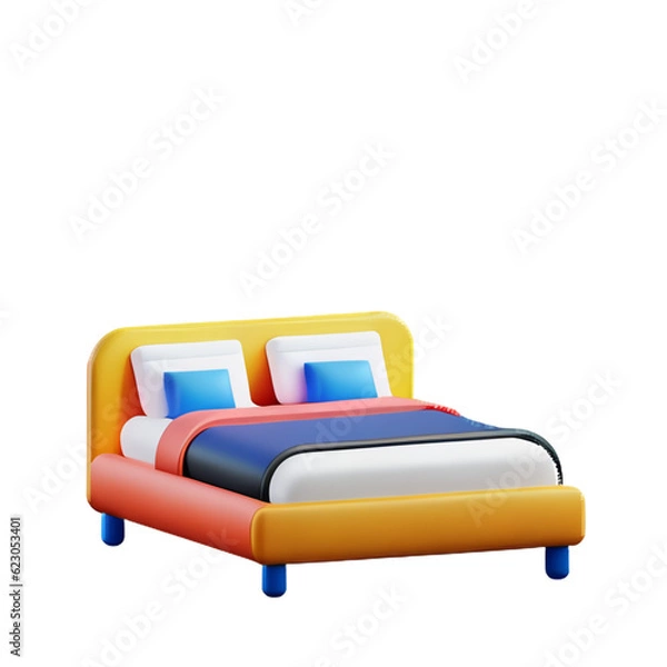 Fototapeta Bed isolated on white background