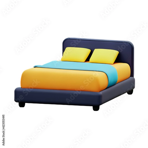 Fototapeta Bed isolated on white background