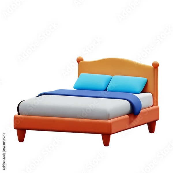 Fototapeta Bed isolated on white background