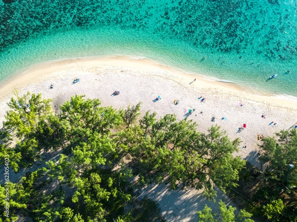 Obraz Incredible view of the ocean in Mauritius. Picture taken from drone