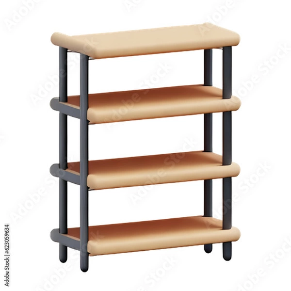 Fototapeta Modern shelf isolated on white background