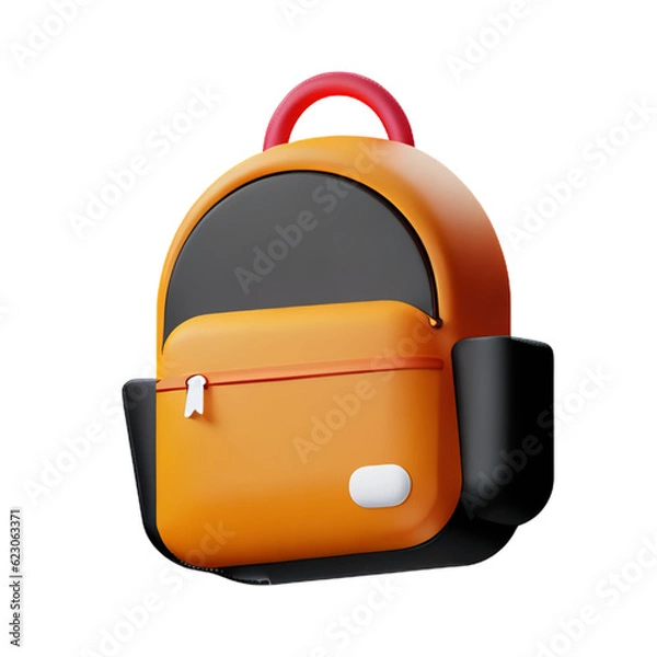 Fototapeta School backpack isolated with white background