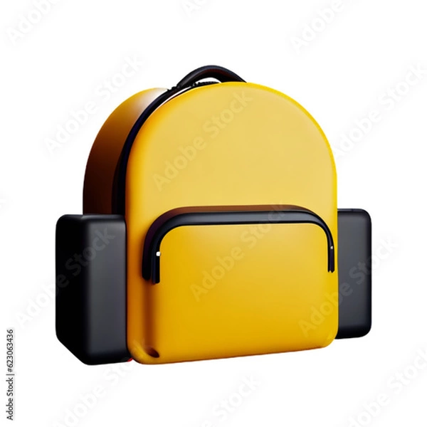 Fototapeta School backpack isolated with white background
