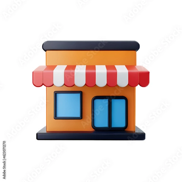 Fototapeta Store isolated with white background