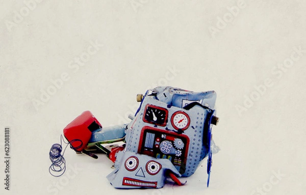 Obraz retro bobot toy crushed