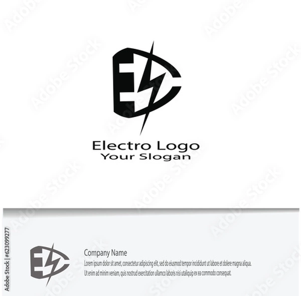Fototapeta simple electro logo for your company needs, looks beautiful and elegant