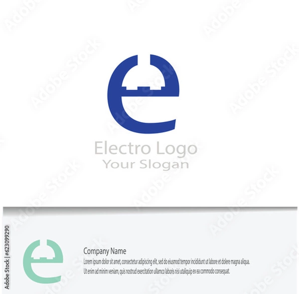 Fototapeta simple electro logo for your company needs, looks beautiful and elegant
